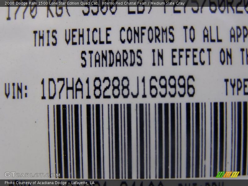 Inferno Red Crystal Pearl / Medium Slate Gray 2008 Dodge Ram 1500 Lone Star Edition Quad Cab