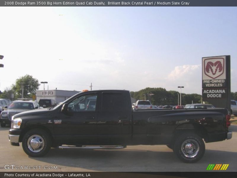 Brilliant Black Crystal Pearl / Medium Slate Gray 2008 Dodge Ram 3500 Big Horn Edition Quad Cab Dually