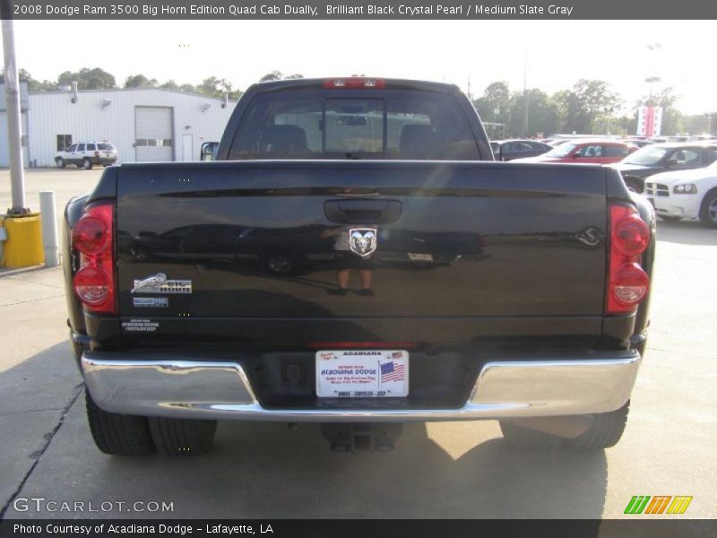 Brilliant Black Crystal Pearl / Medium Slate Gray 2008 Dodge Ram 3500 Big Horn Edition Quad Cab Dually
