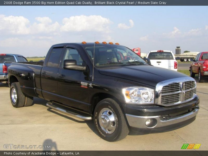 Brilliant Black Crystal Pearl / Medium Slate Gray 2008 Dodge Ram 3500 Big Horn Edition Quad Cab Dually