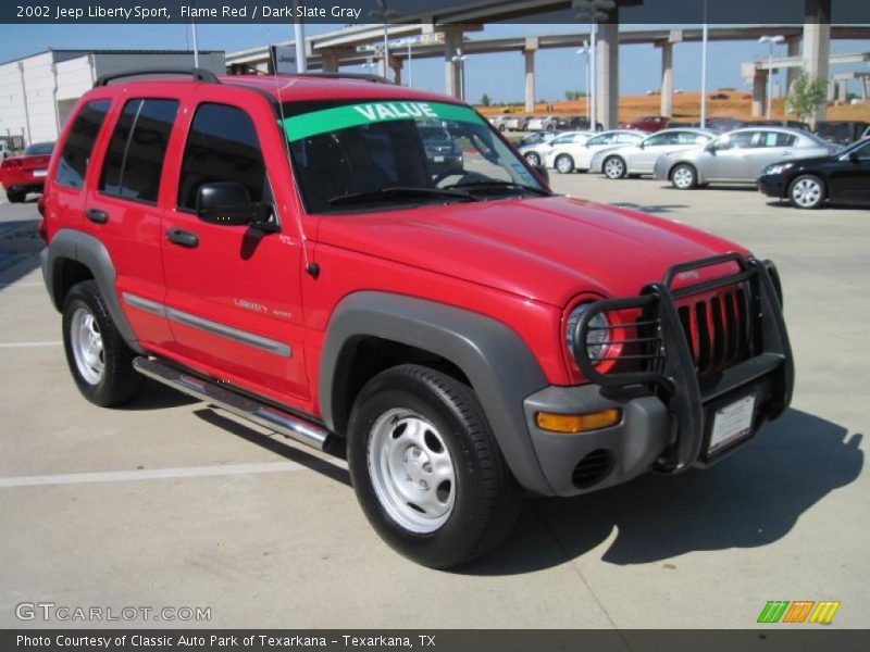 Flame Red / Dark Slate Gray 2002 Jeep Liberty Sport