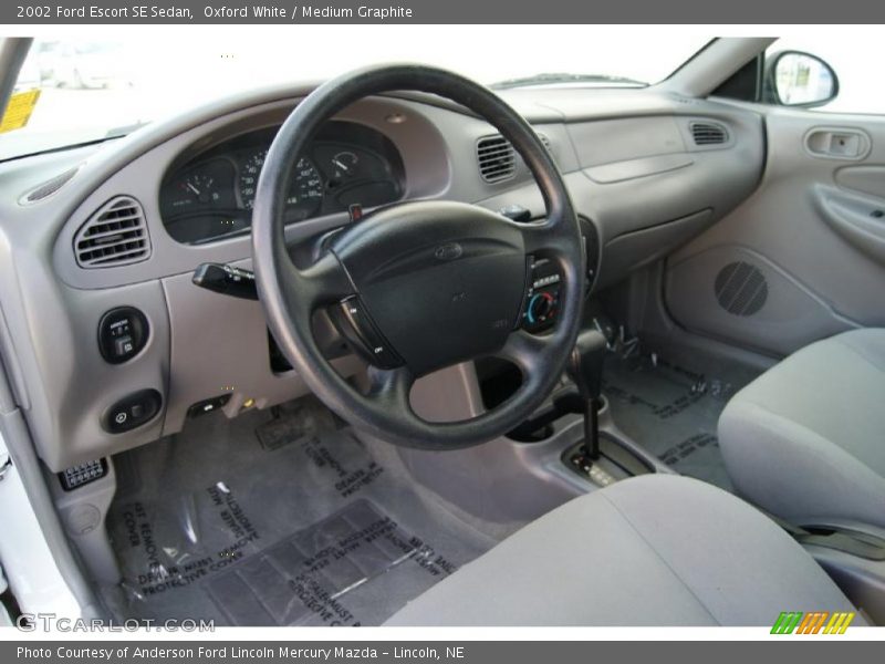 Oxford White / Medium Graphite 2002 Ford Escort SE Sedan
