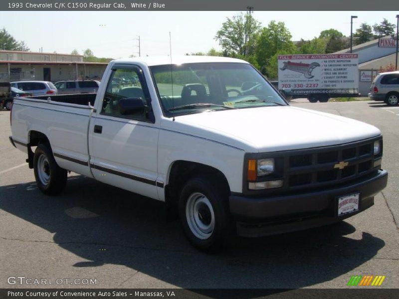 White / Blue 1993 Chevrolet C/K C1500 Regular Cab