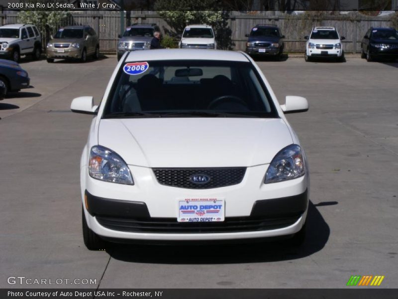 White / Gray 2008 Kia Rio LX Sedan