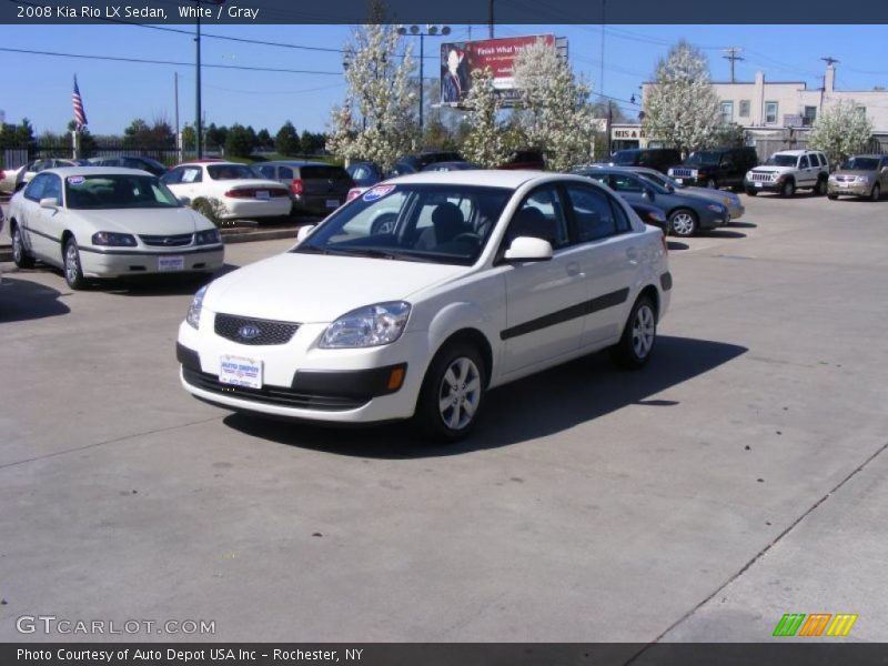 White / Gray 2008 Kia Rio LX Sedan