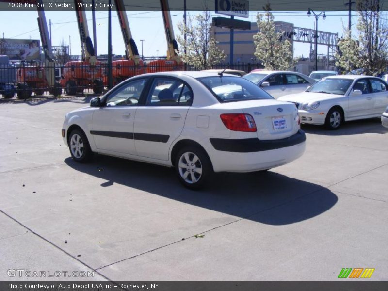 White / Gray 2008 Kia Rio LX Sedan