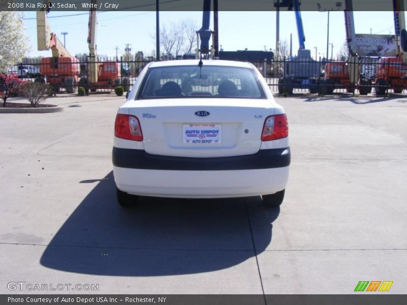 White / Gray 2008 Kia Rio LX Sedan