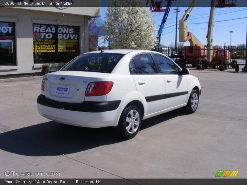 White / Gray 2008 Kia Rio LX Sedan