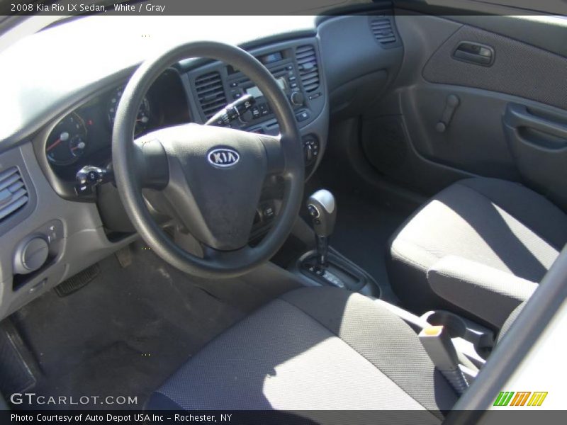 White / Gray 2008 Kia Rio LX Sedan