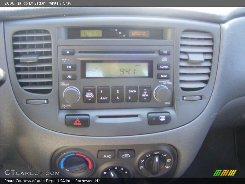 White / Gray 2008 Kia Rio LX Sedan