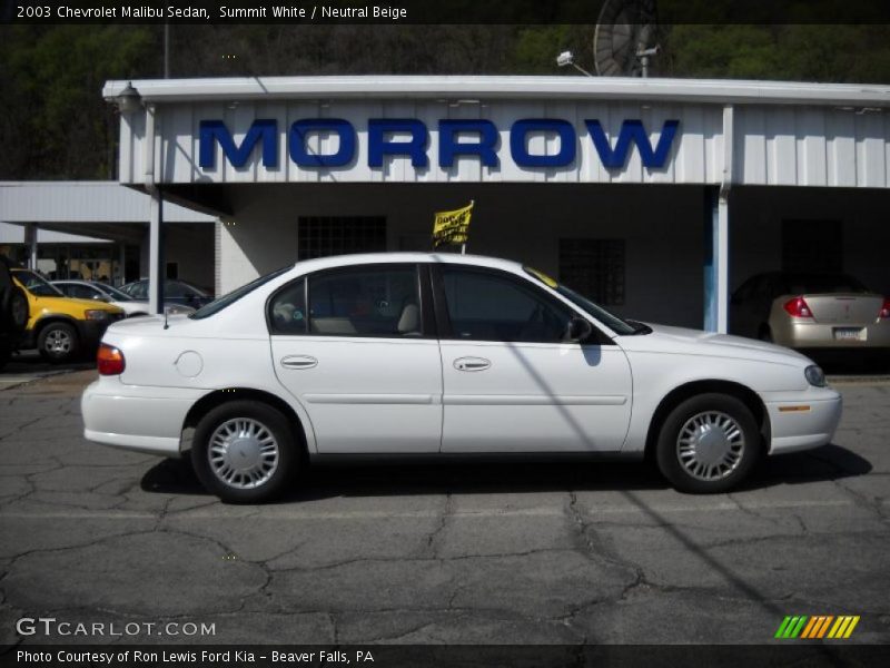 Summit White / Neutral Beige 2003 Chevrolet Malibu Sedan
