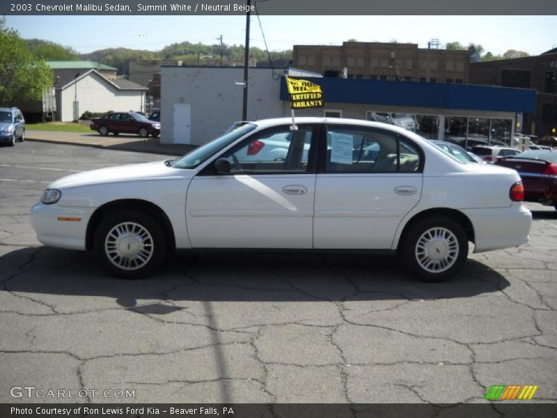 Summit White / Neutral Beige 2003 Chevrolet Malibu Sedan