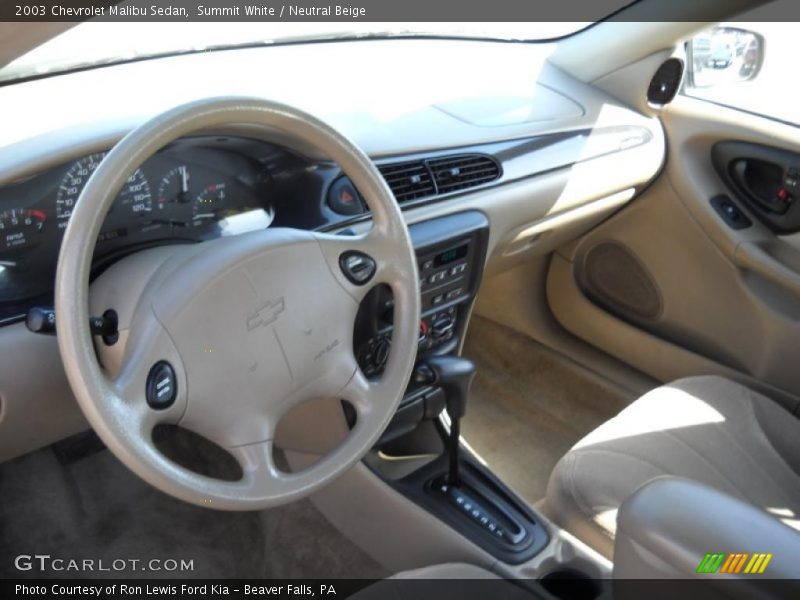 Summit White / Neutral Beige 2003 Chevrolet Malibu Sedan