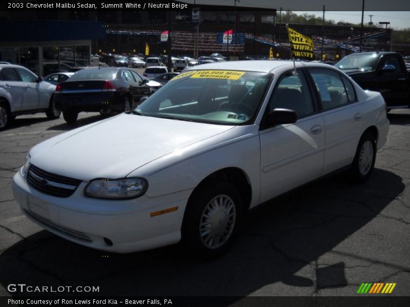 Summit White / Neutral Beige 2003 Chevrolet Malibu Sedan