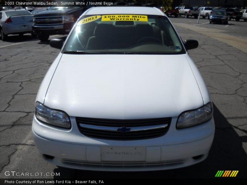 Summit White / Neutral Beige 2003 Chevrolet Malibu Sedan