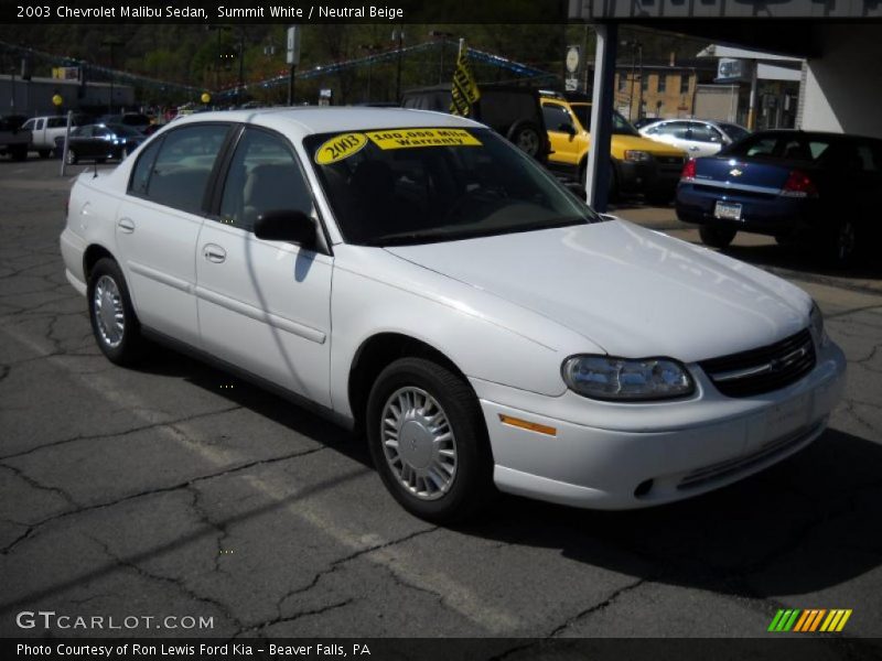 Summit White / Neutral Beige 2003 Chevrolet Malibu Sedan