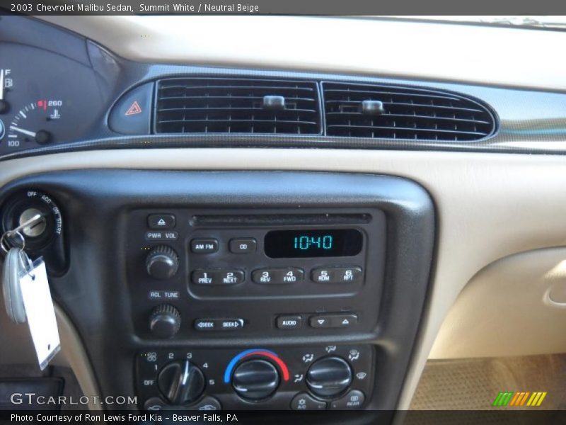 Summit White / Neutral Beige 2003 Chevrolet Malibu Sedan