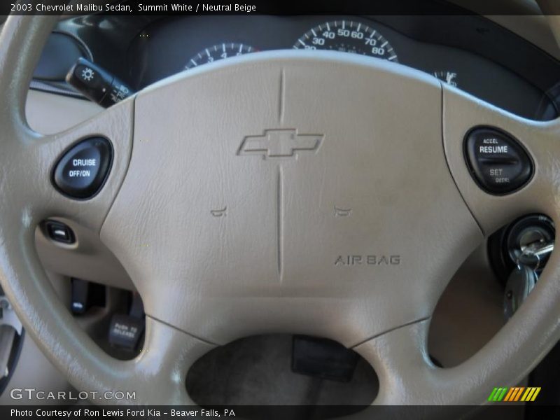 Summit White / Neutral Beige 2003 Chevrolet Malibu Sedan