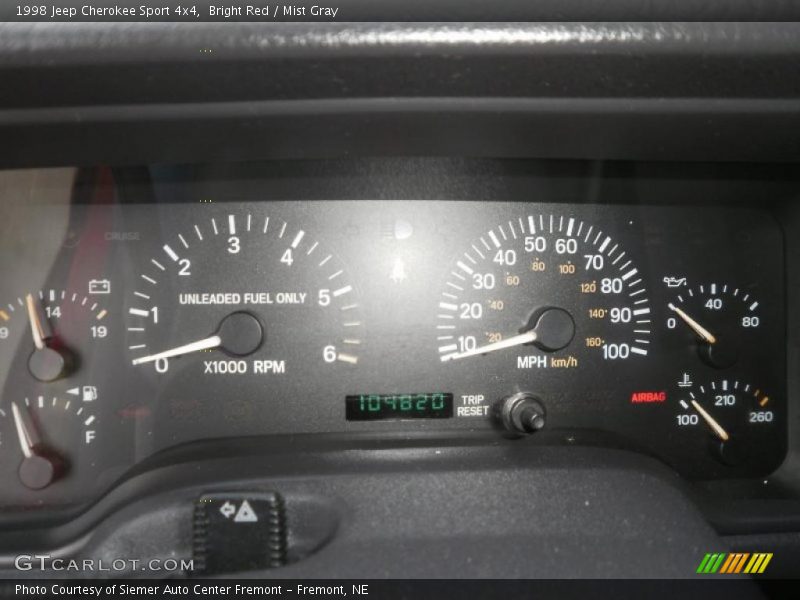 Bright Red / Mist Gray 1998 Jeep Cherokee Sport 4x4