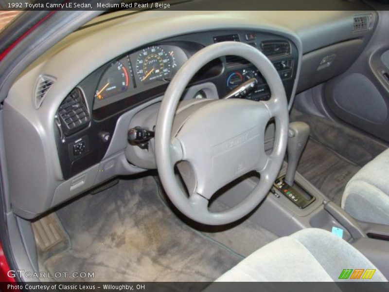 Medium Red Pearl / Beige 1992 Toyota Camry LE Sedan