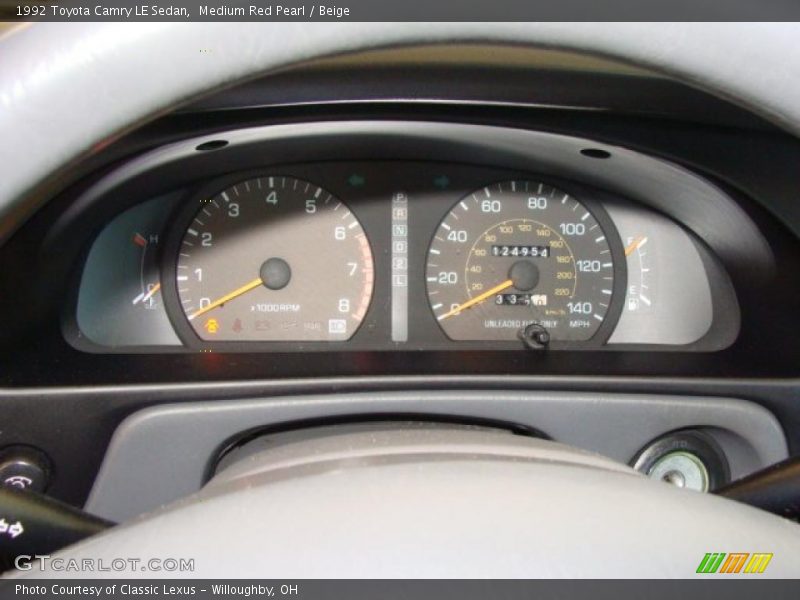 Medium Red Pearl / Beige 1992 Toyota Camry LE Sedan