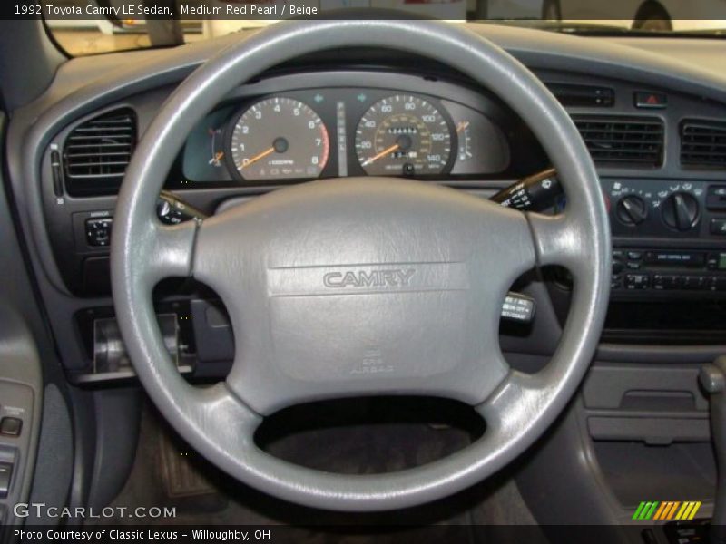 Medium Red Pearl / Beige 1992 Toyota Camry LE Sedan