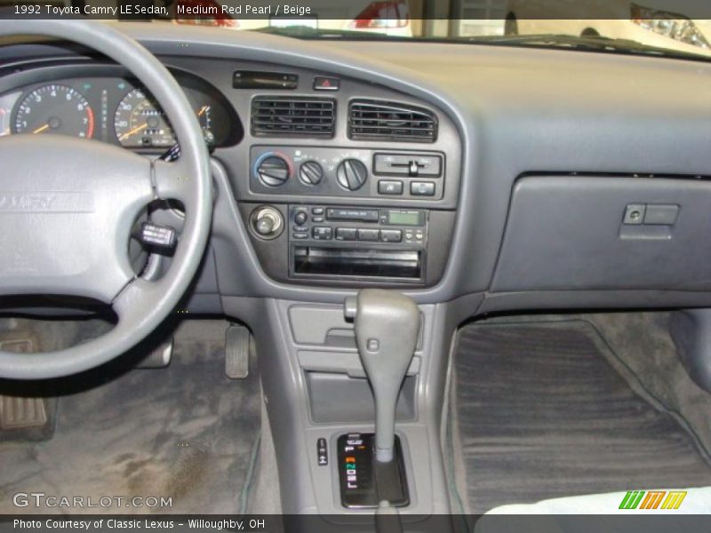 Medium Red Pearl / Beige 1992 Toyota Camry LE Sedan