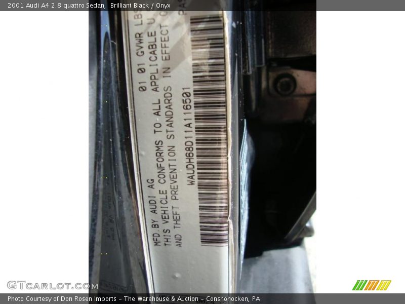 Brilliant Black / Onyx 2001 Audi A4 2.8 quattro Sedan