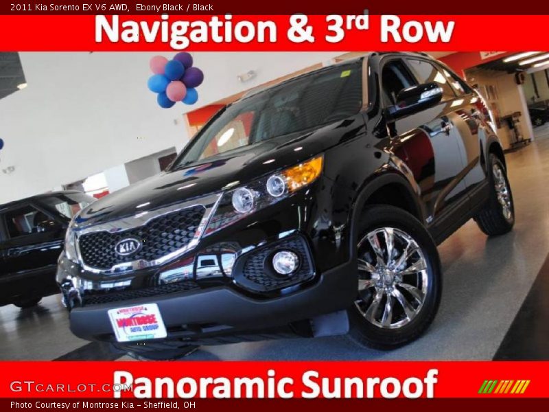 Ebony Black / Black 2011 Kia Sorento EX V6 AWD