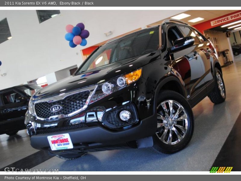 Ebony Black / Black 2011 Kia Sorento EX V6 AWD