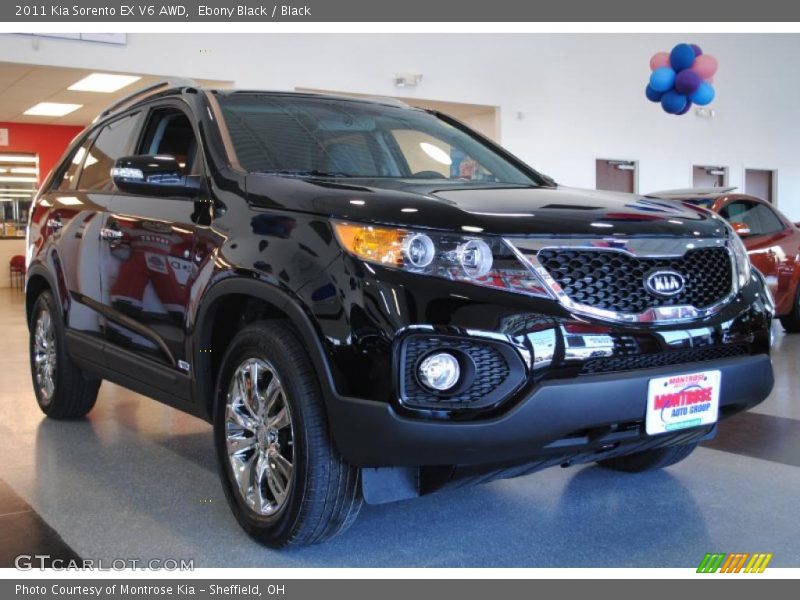 Ebony Black / Black 2011 Kia Sorento EX V6 AWD