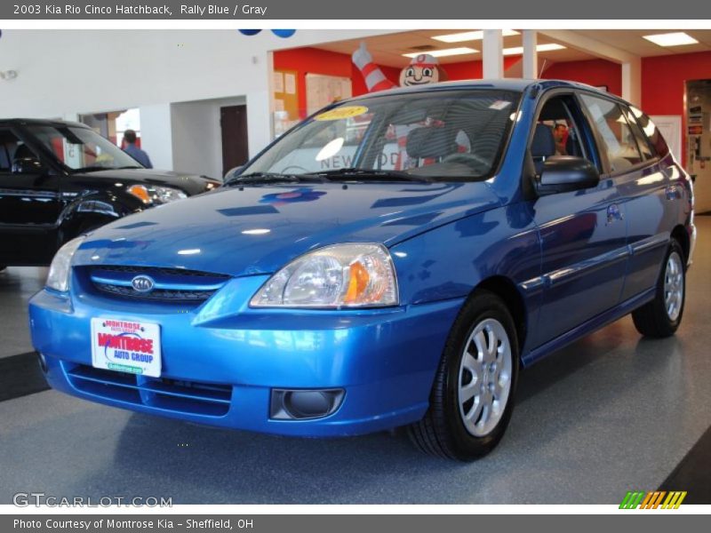 Rally Blue / Gray 2003 Kia Rio Cinco Hatchback