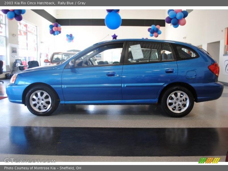 Rally Blue / Gray 2003 Kia Rio Cinco Hatchback