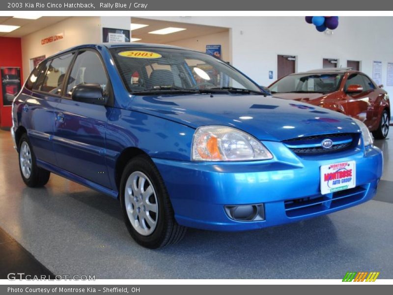 Rally Blue / Gray 2003 Kia Rio Cinco Hatchback