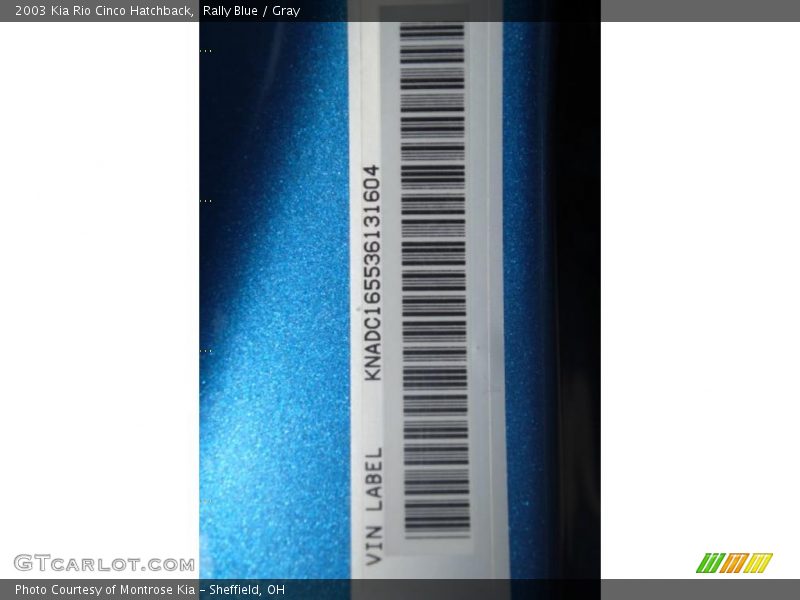 Rally Blue / Gray 2003 Kia Rio Cinco Hatchback