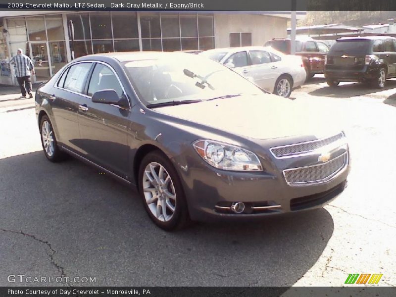 Dark Gray Metallic / Ebony/Brick 2009 Chevrolet Malibu LTZ Sedan