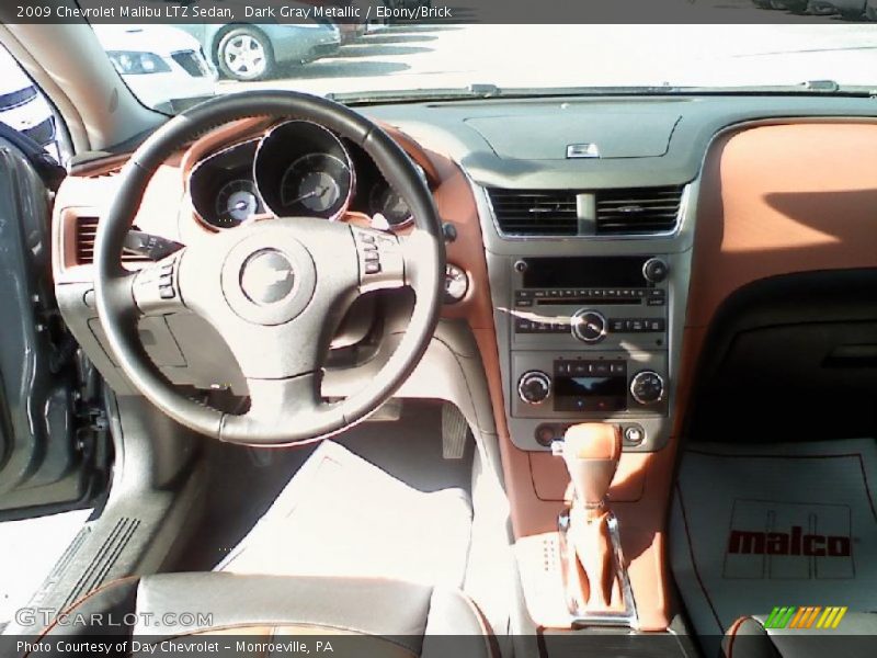Dark Gray Metallic / Ebony/Brick 2009 Chevrolet Malibu LTZ Sedan