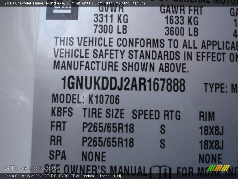 Summit White / Light Titanium/Dark Titanium 2010 Chevrolet Tahoe Hybrid 4x4