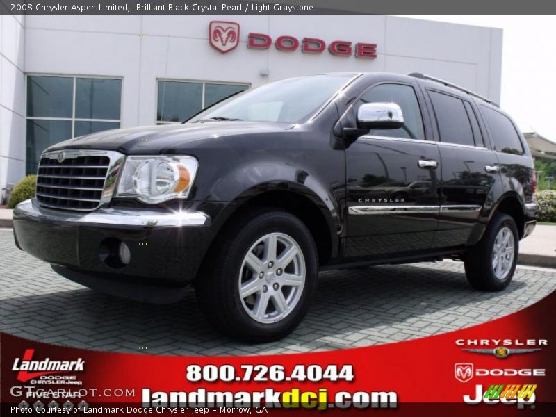 Brilliant Black Crystal Pearl / Light Graystone 2008 Chrysler Aspen Limited