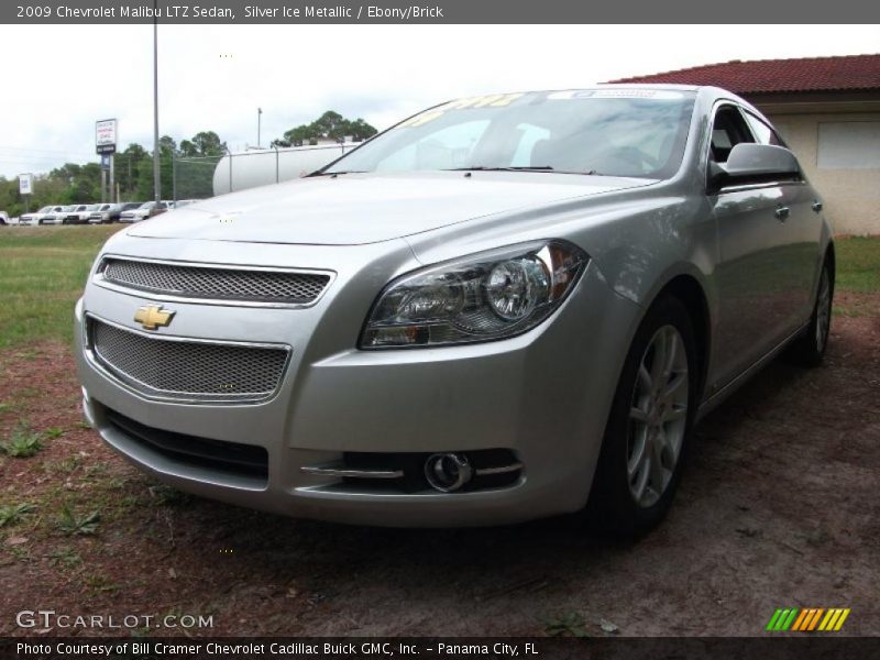Silver Ice Metallic / Ebony/Brick 2009 Chevrolet Malibu LTZ Sedan