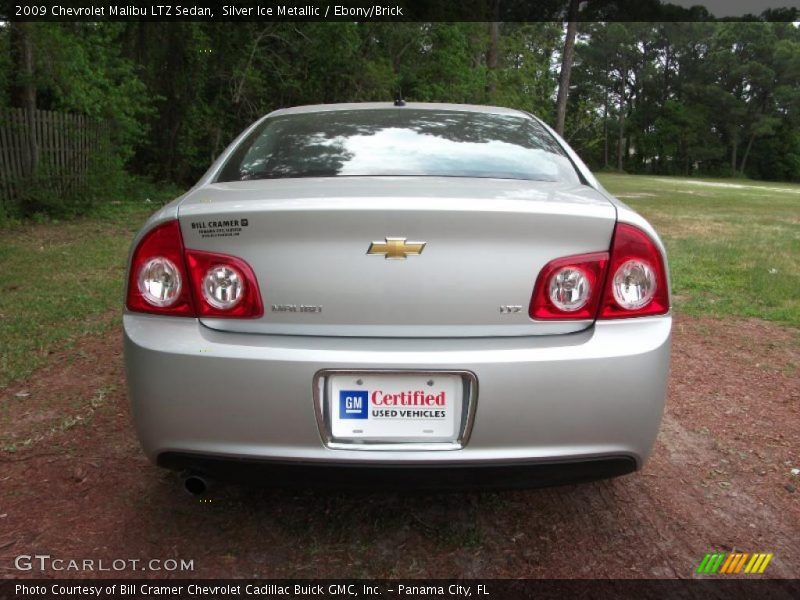 Silver Ice Metallic / Ebony/Brick 2009 Chevrolet Malibu LTZ Sedan