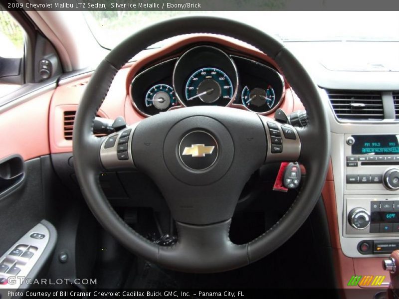 Silver Ice Metallic / Ebony/Brick 2009 Chevrolet Malibu LTZ Sedan