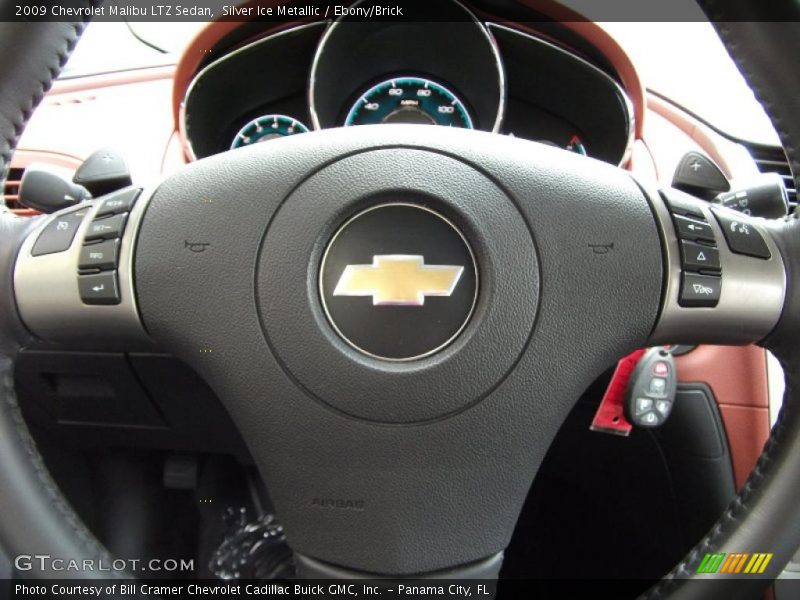 Silver Ice Metallic / Ebony/Brick 2009 Chevrolet Malibu LTZ Sedan