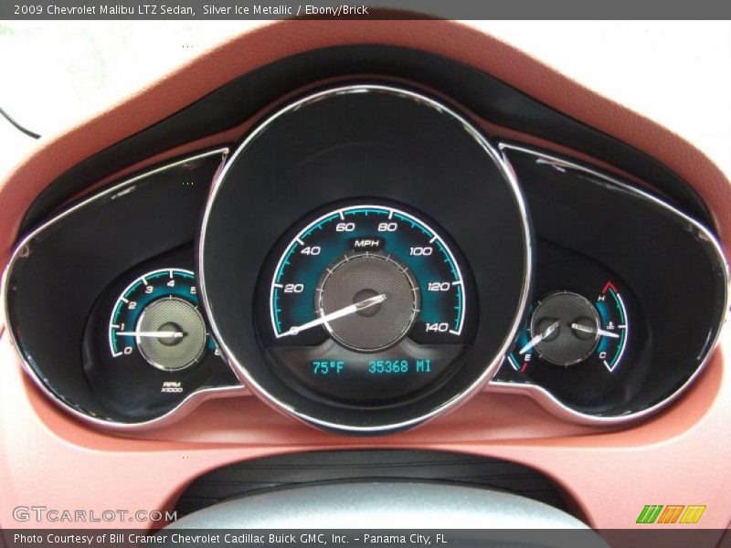 Silver Ice Metallic / Ebony/Brick 2009 Chevrolet Malibu LTZ Sedan