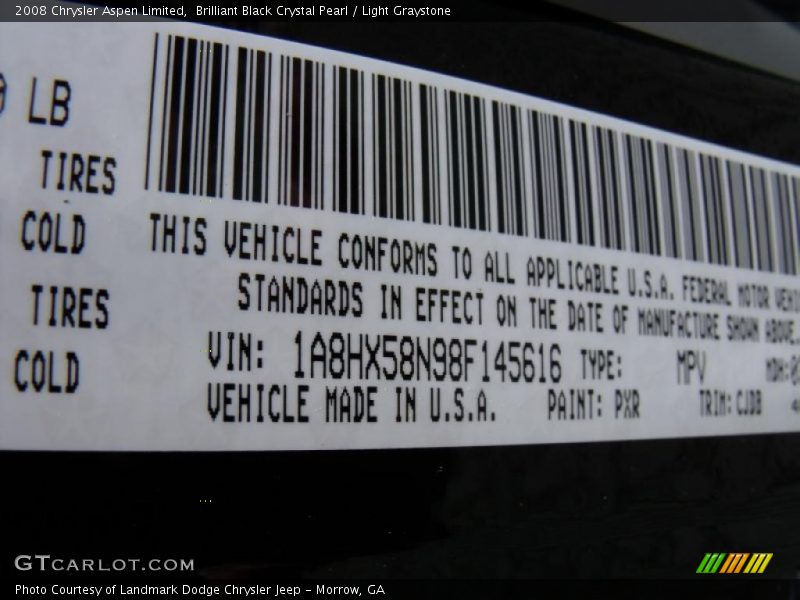 Brilliant Black Crystal Pearl / Light Graystone 2008 Chrysler Aspen Limited
