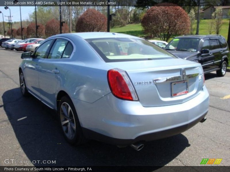 Light Ice Blue Metallic / Light Camel 2009 Lincoln MKS AWD Sedan