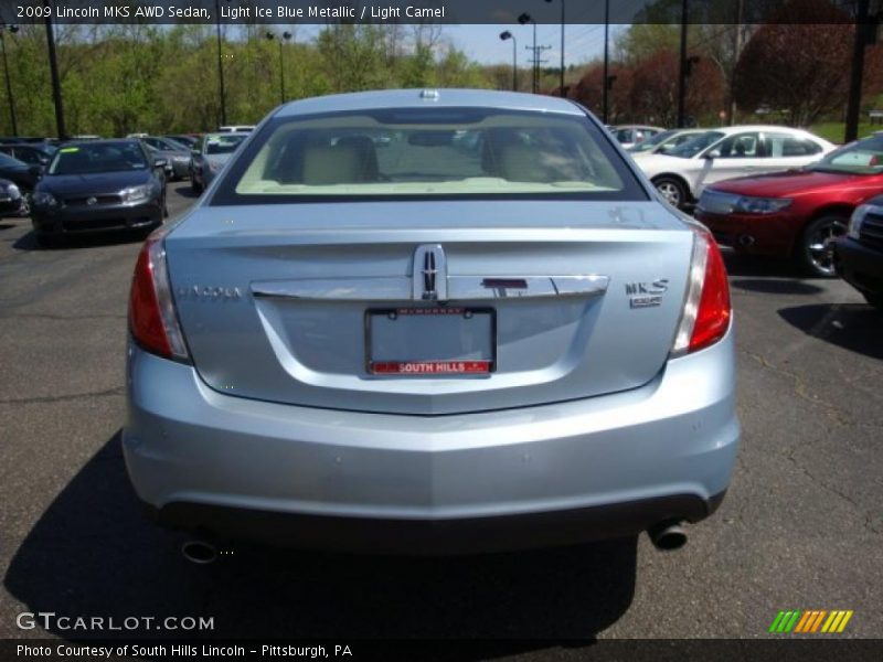 Light Ice Blue Metallic / Light Camel 2009 Lincoln MKS AWD Sedan