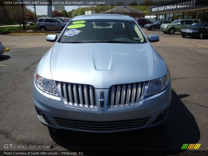 Light Ice Blue Metallic / Light Camel 2009 Lincoln MKS AWD Sedan