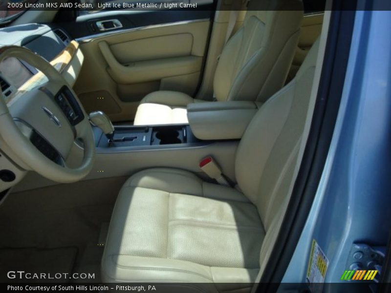 Light Ice Blue Metallic / Light Camel 2009 Lincoln MKS AWD Sedan
