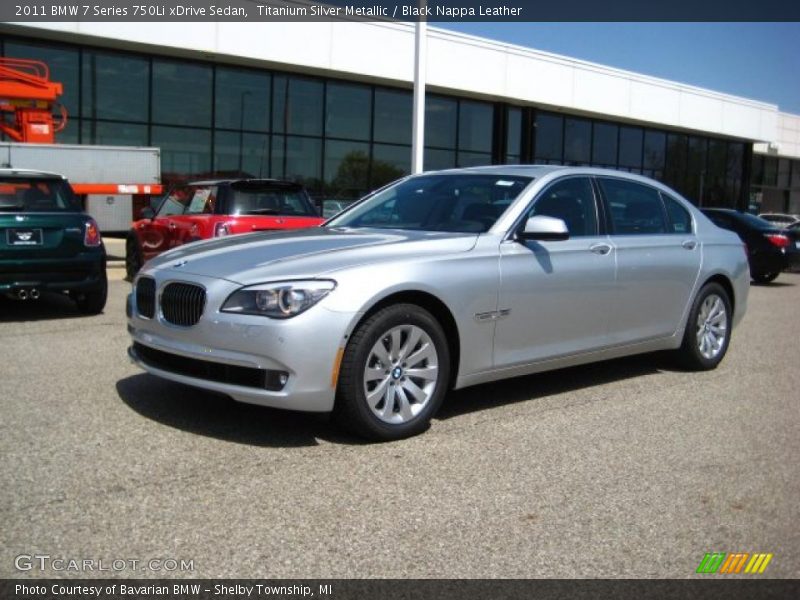 Titanium Silver Metallic / Black Nappa Leather 2011 BMW 7 Series 750Li xDrive Sedan